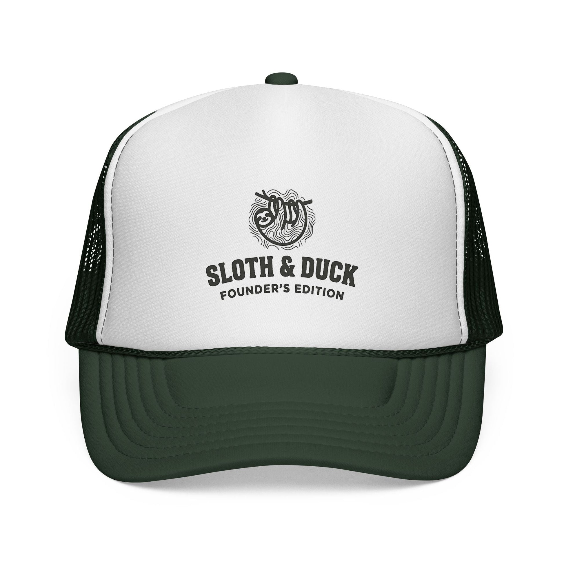 Sloth & Duck Founder’s Edition Trucker Cap | Vintage Sloth - Dark Green - Sloth & Duck