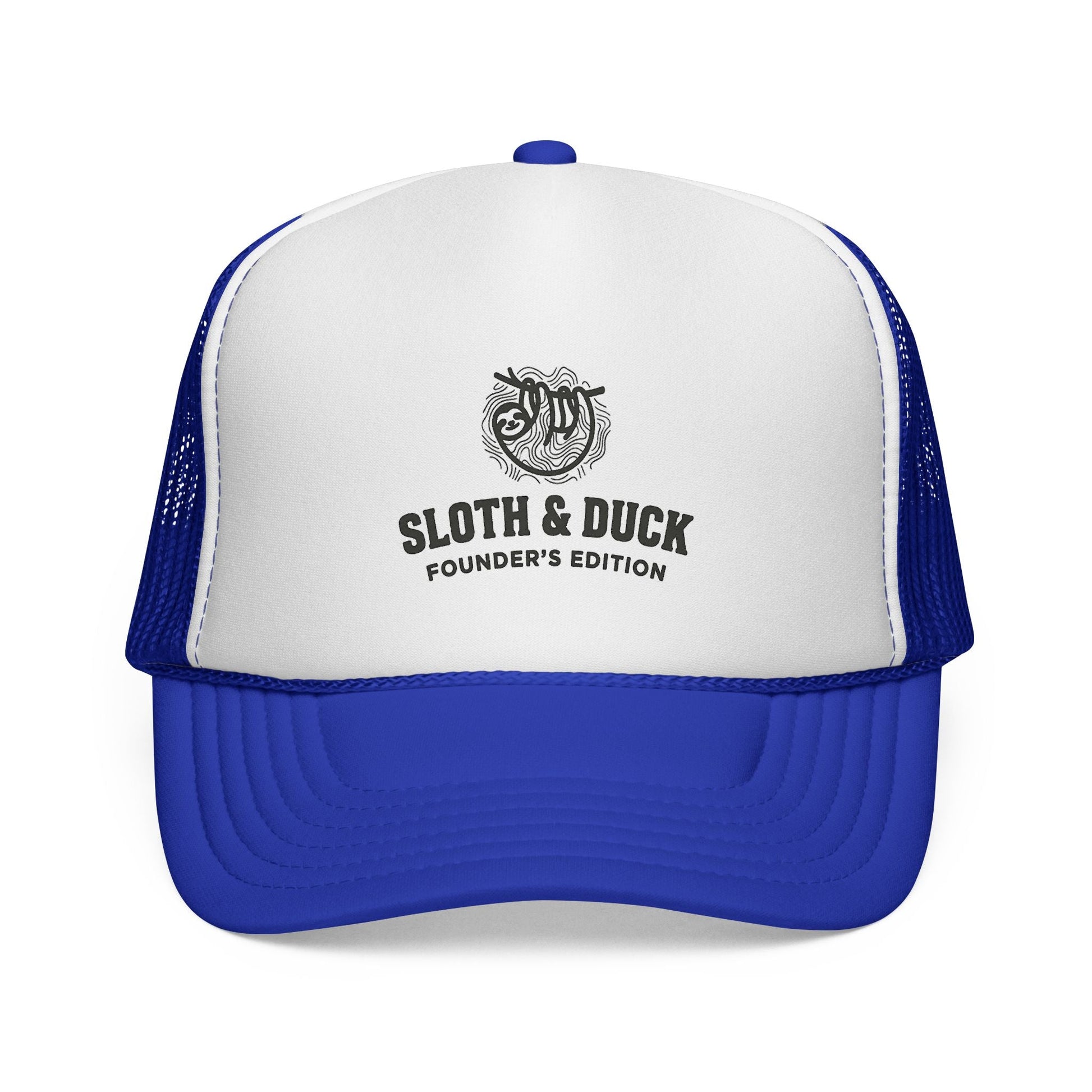 Sloth & Duck Founder’s Edition Trucker Cap | Vintage Sloth - Royal - Sloth & Duck