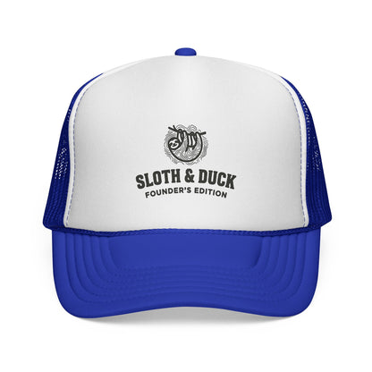 Sloth & Duck Founder’s Edition Trucker Cap | Vintage Sloth - Royal - Sloth & Duck