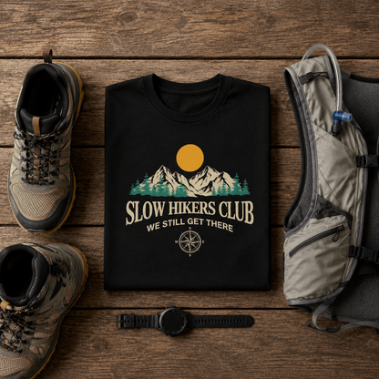 Slow Hikers Club Mountain View T-Shirt -S - Sloth & Duck