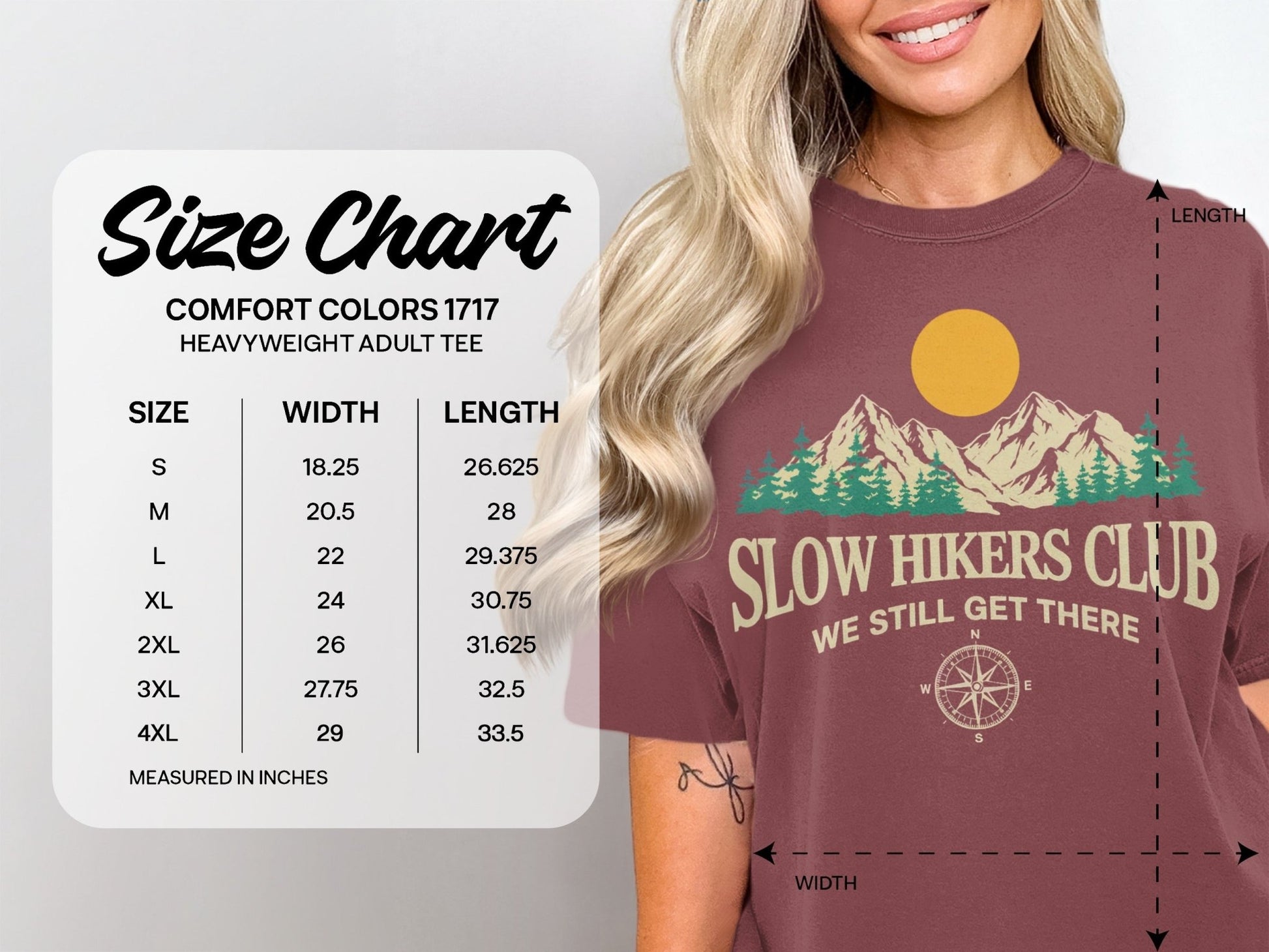 Slow Hikers Club Mountain View T-Shirt - S - Sloth & Duck