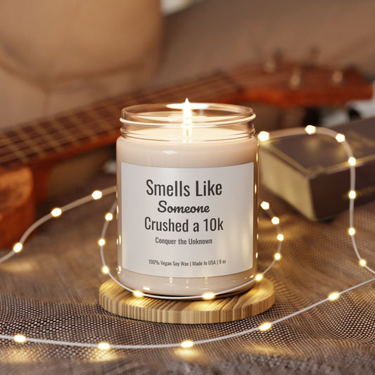 "Smells Like Someone Crushed a 10K" Personalized Scented Candle - Sloth & Duck