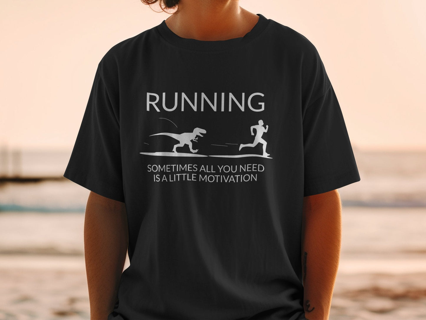 "Sometimes All You Need is a Little Motivation" Funny Running T-Shirt - Black - Sloth & Duck