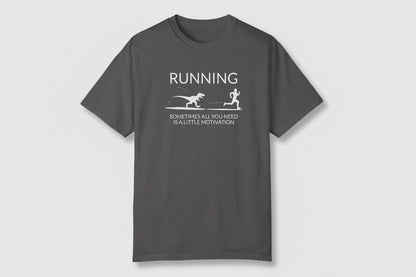 "Sometimes All You Need is a Little Motivation" Funny Running T-Shirt - Black - Sloth & Duck