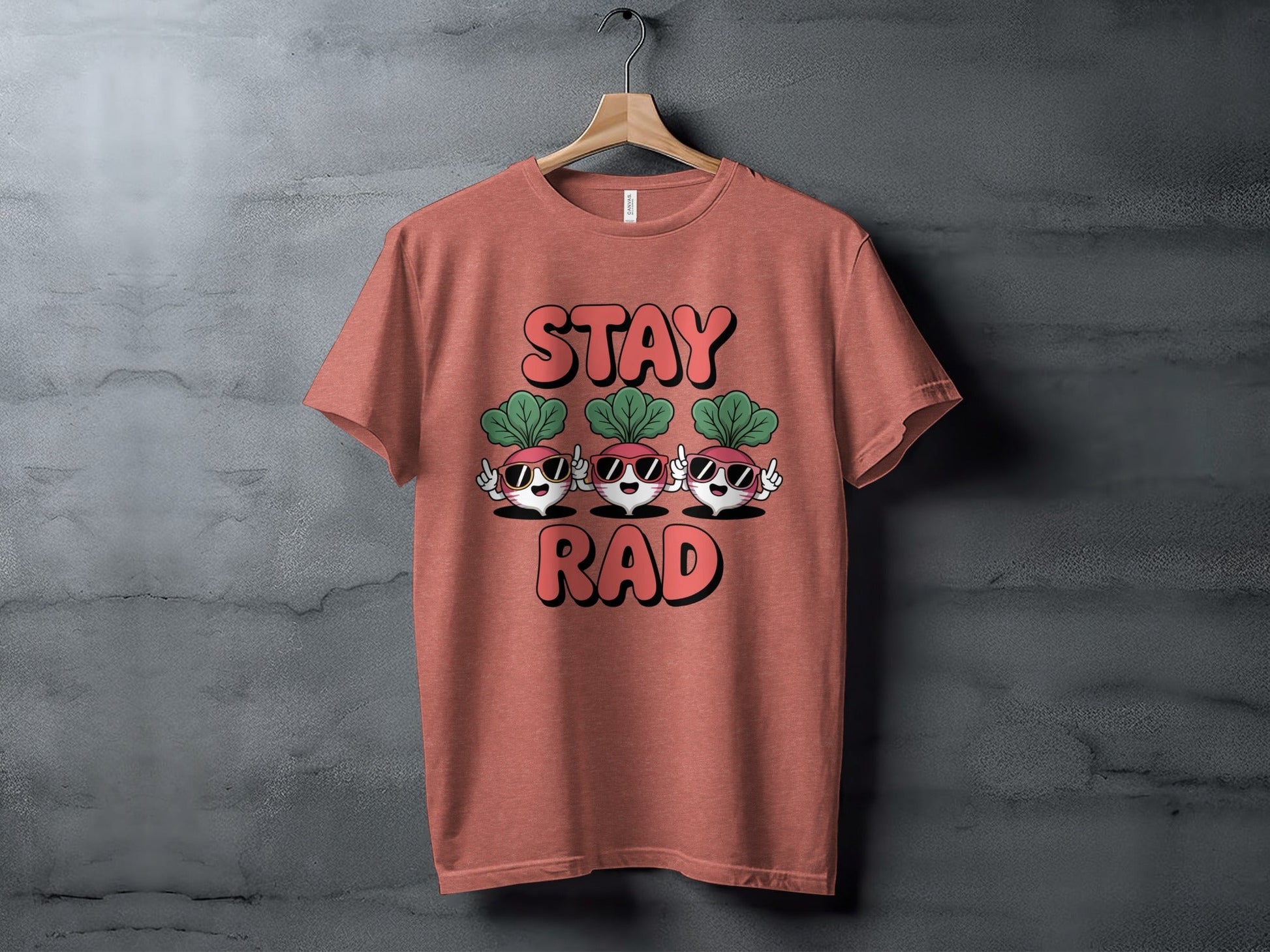 "Stay Rad" Cool Vegetables with Glasses Graphic T-Shirt - Adult - Sloth & Duck