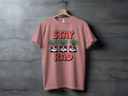 "Stay Rad" Cool Vegetables with Glasses Graphic T-Shirt - Adult - Sloth & Duck