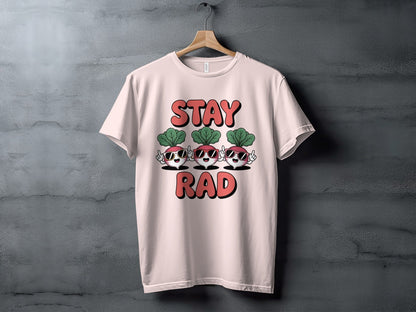"Stay Rad" Cool Vegetables with Glasses Graphic T-Shirt - Adult - Sloth & Duck