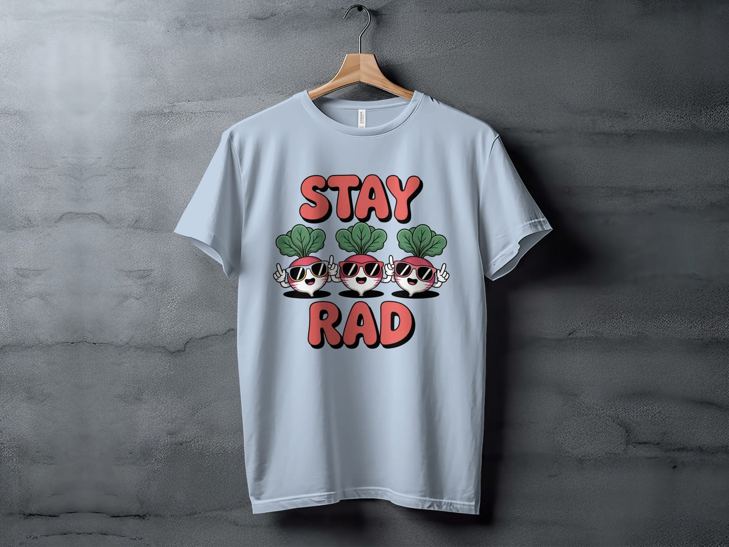 "Stay Rad" Cool Vegetables with Glasses Graphic T-Shirt - Adult - Sloth & Duck