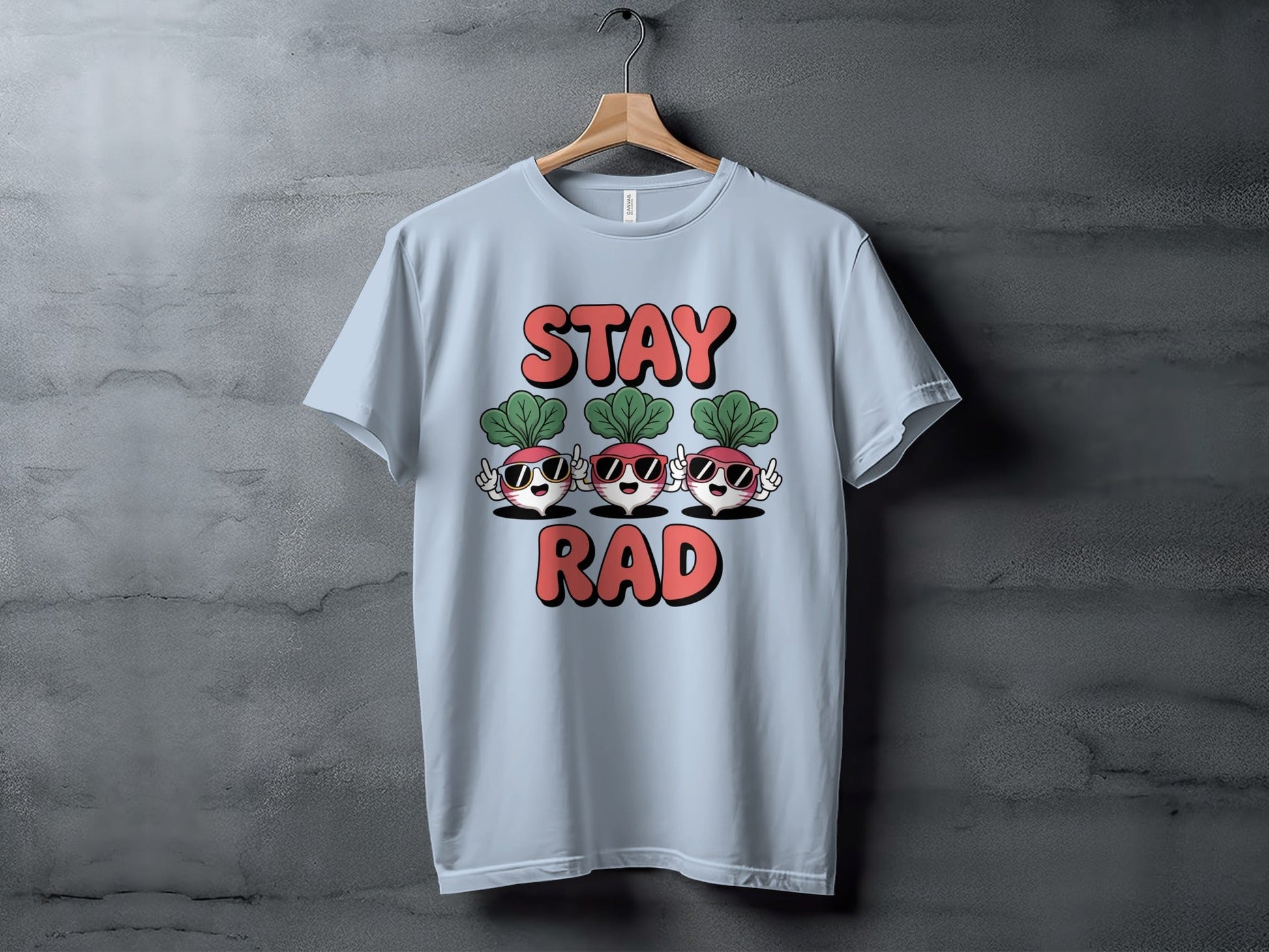 "Stay Rad" Cool Vegetables with Glasses Graphic T-Shirt - Adult - Sloth & Duck