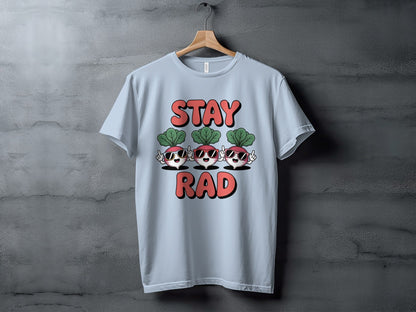 "Stay Rad" Cool Vegetables with Glasses Graphic T-Shirt - Adult - Sloth & Duck