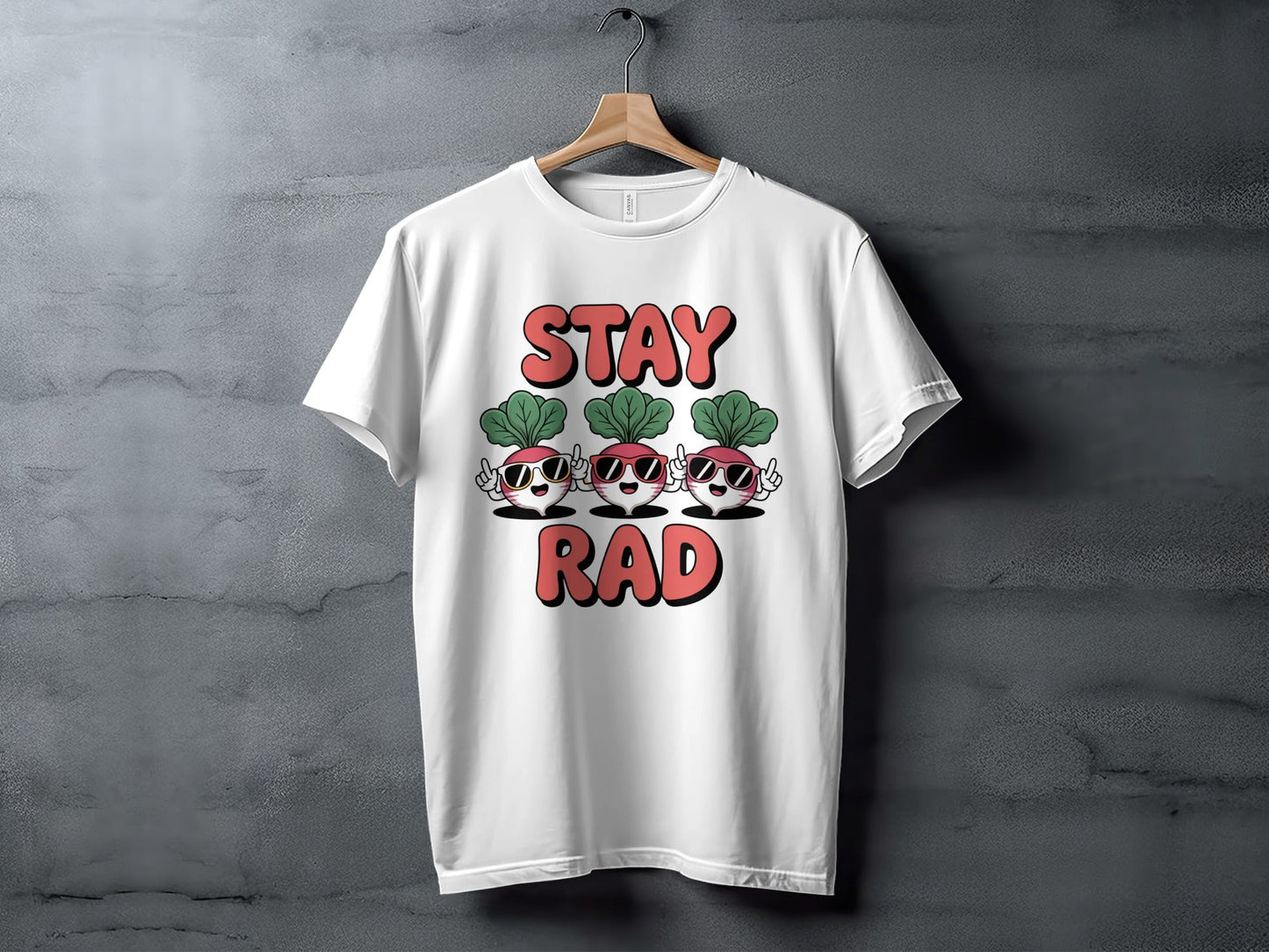 "Stay Rad" Cool Vegetables with Glasses Graphic T-Shirt - Adult - Sloth & Duck