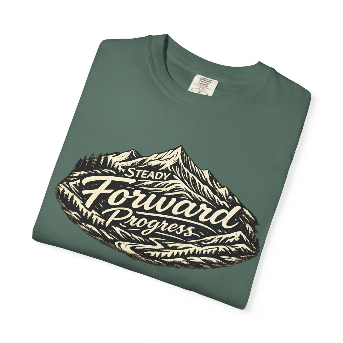 Steady Forward Progress Mountain T-Shirt -Blue Spruce - Sloth & Duck