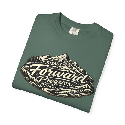 Steady Forward Progress Mountain T-Shirt -Blue Spruce - Sloth & Duck