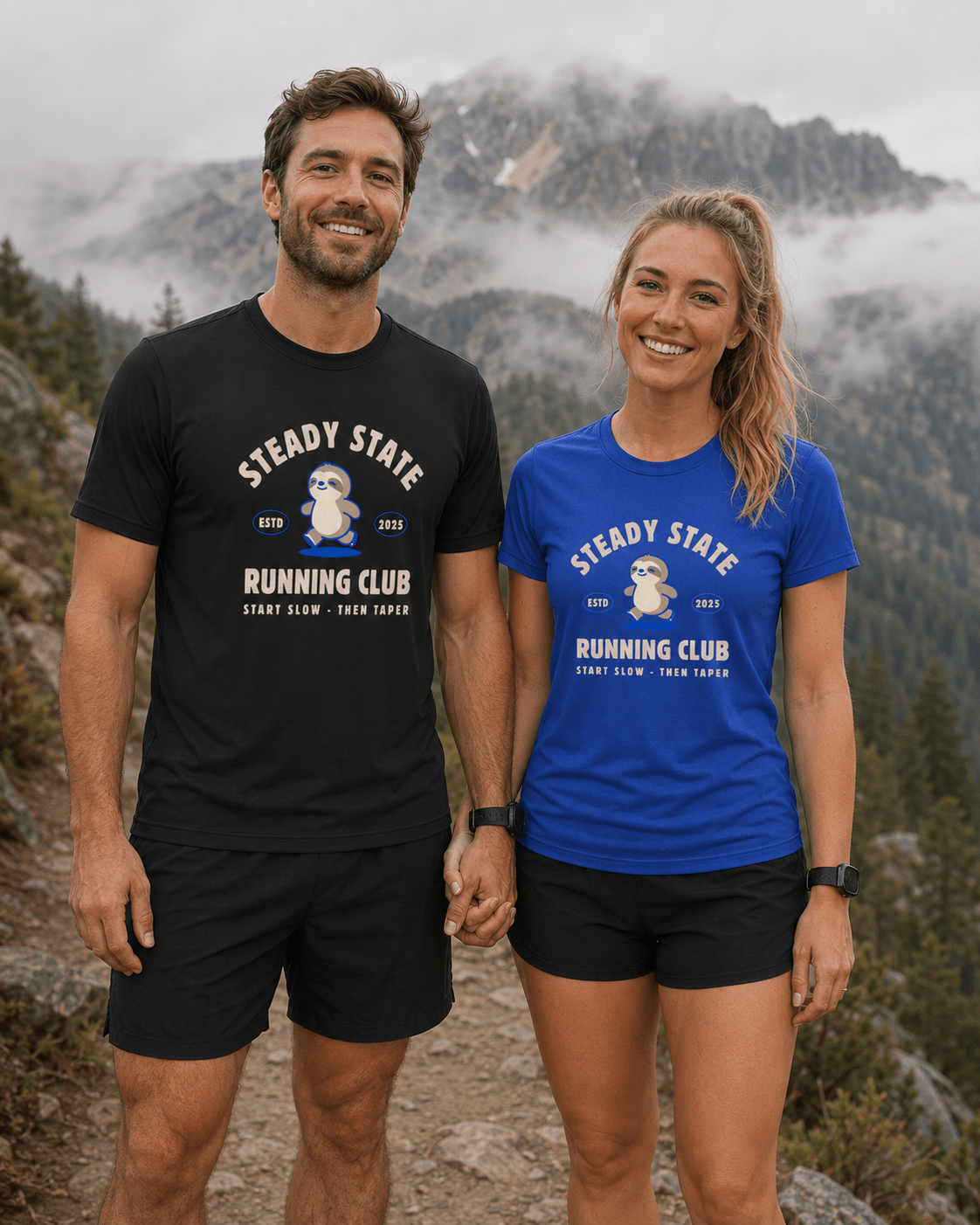 Steady State Running Club Performance T-Shirt - Black - Sloth & Duck