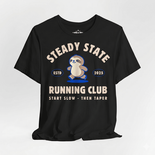 Steady State Running Club Performance T-Shirt - Black - Sloth & Duck