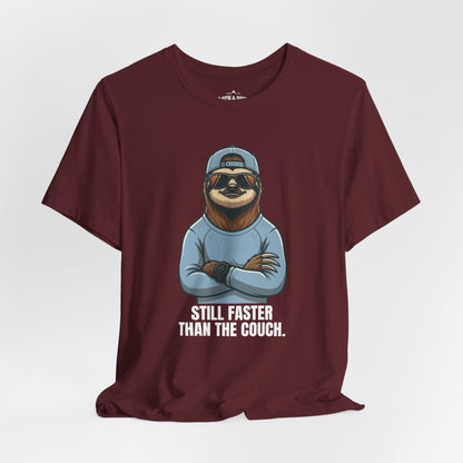 Still Faster Than The Couch Sloth T-Shirt - Maroon - Sloth & Duck