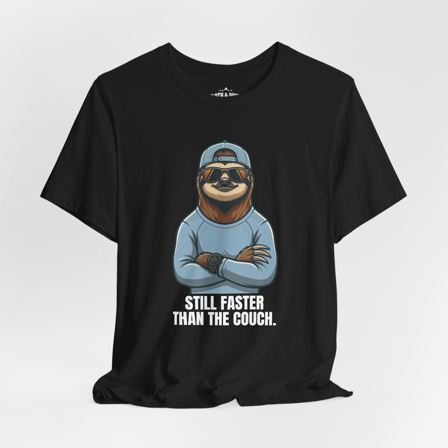 Still Faster Than The Couch Sloth T-Shirt - Black - Sloth & Duck
