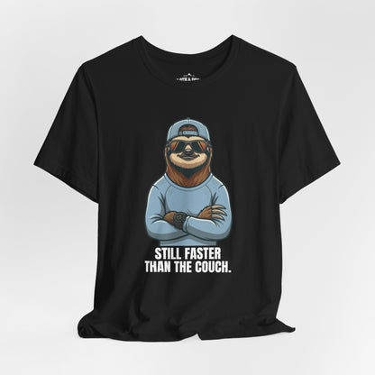 Still Faster Than The Couch Sloth T-Shirt - Black - Sloth & Duck