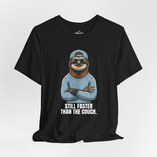 Still Faster Than The Couch Sloth T-Shirt - Black - Sloth & Duck