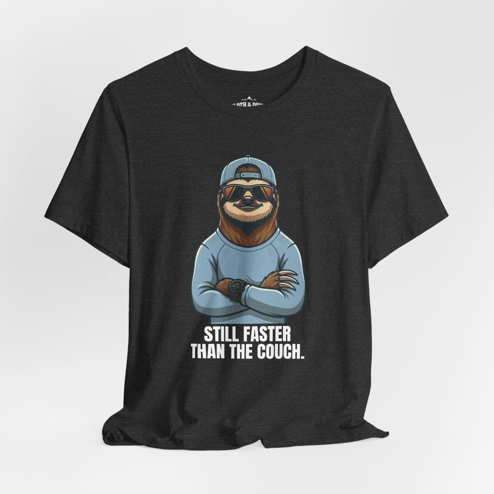 Still Faster Than The Couch Sloth T-Shirt - Dark Grey Heather - Sloth & Duck