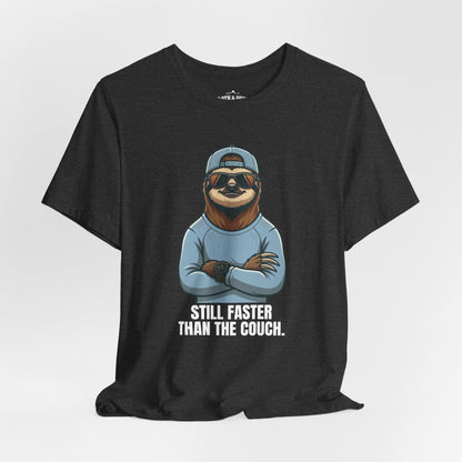 Still Faster Than The Couch Sloth T-Shirt - Dark Grey Heather - Sloth & Duck