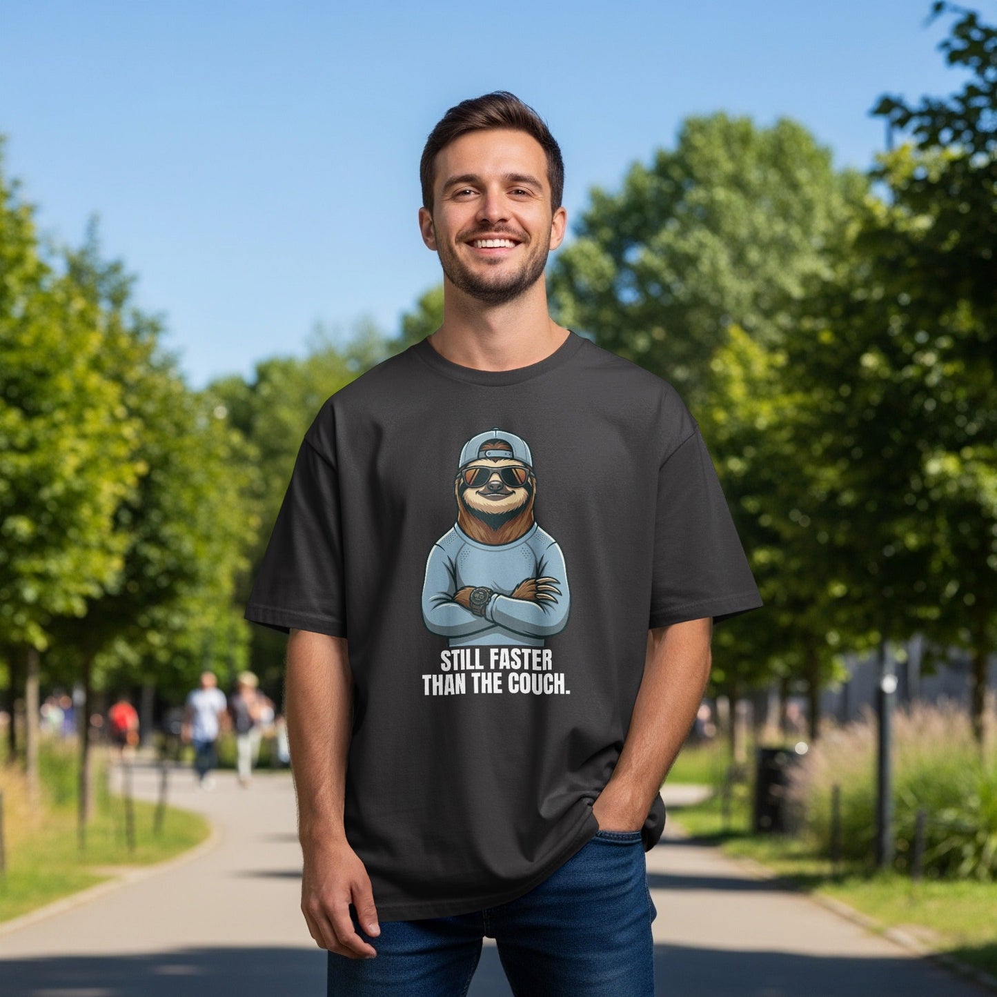 Still Faster Than The Couch Sloth T-Shirt - Maroon - Sloth & Duck