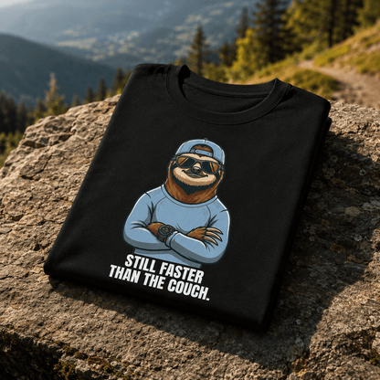 Still Faster Than The Couch Sloth T-Shirt -Asphalt - Sloth & Duck