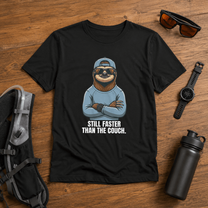 Still Faster Than The Couch Sloth T-Shirt -Asphalt - Sloth & Duck