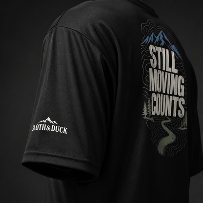 Still Moving Counts Performance T-Shirt -Black - Sloth & Duck