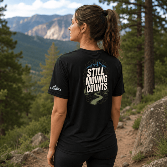 Still Moving Counts Performance T-Shirt -Black - Sloth & Duck