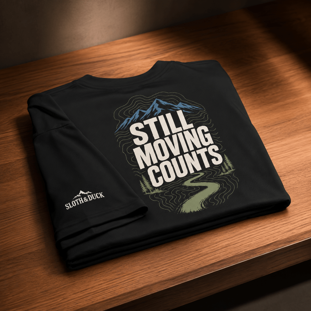 Still Moving Counts Performance T-Shirt -Black - Sloth & Duck