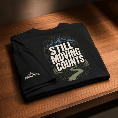 Still Moving Counts Performance T-Shirt -Black - Sloth & Duck