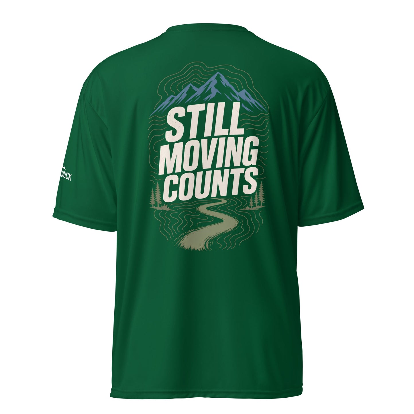 Still Moving Counts Performance T-Shirt -Forest Green - Sloth & Duck