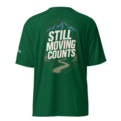 Still Moving Counts Performance T-Shirt -Forest Green - Sloth & Duck