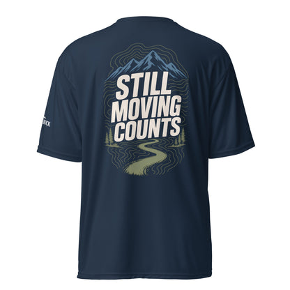 Still Moving Counts Performance T-Shirt -Navy - Sloth & Duck