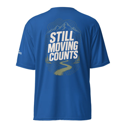 Still Moving Counts Performance T-Shirt -Royal - Sloth & Duck