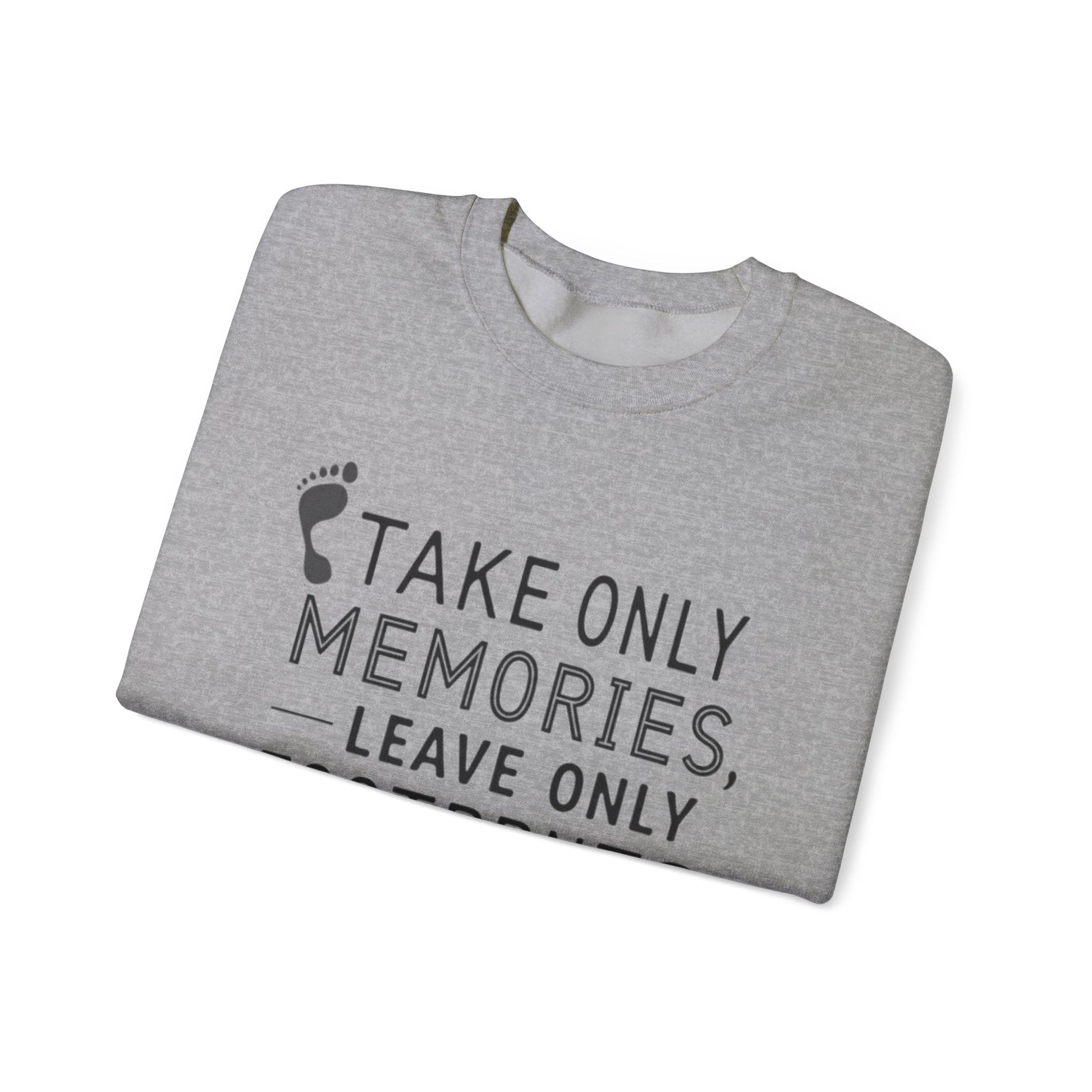 "Take Only Memories Leave Only Footprints" Sweatshirt - Sport Grey - Sloth & Duck