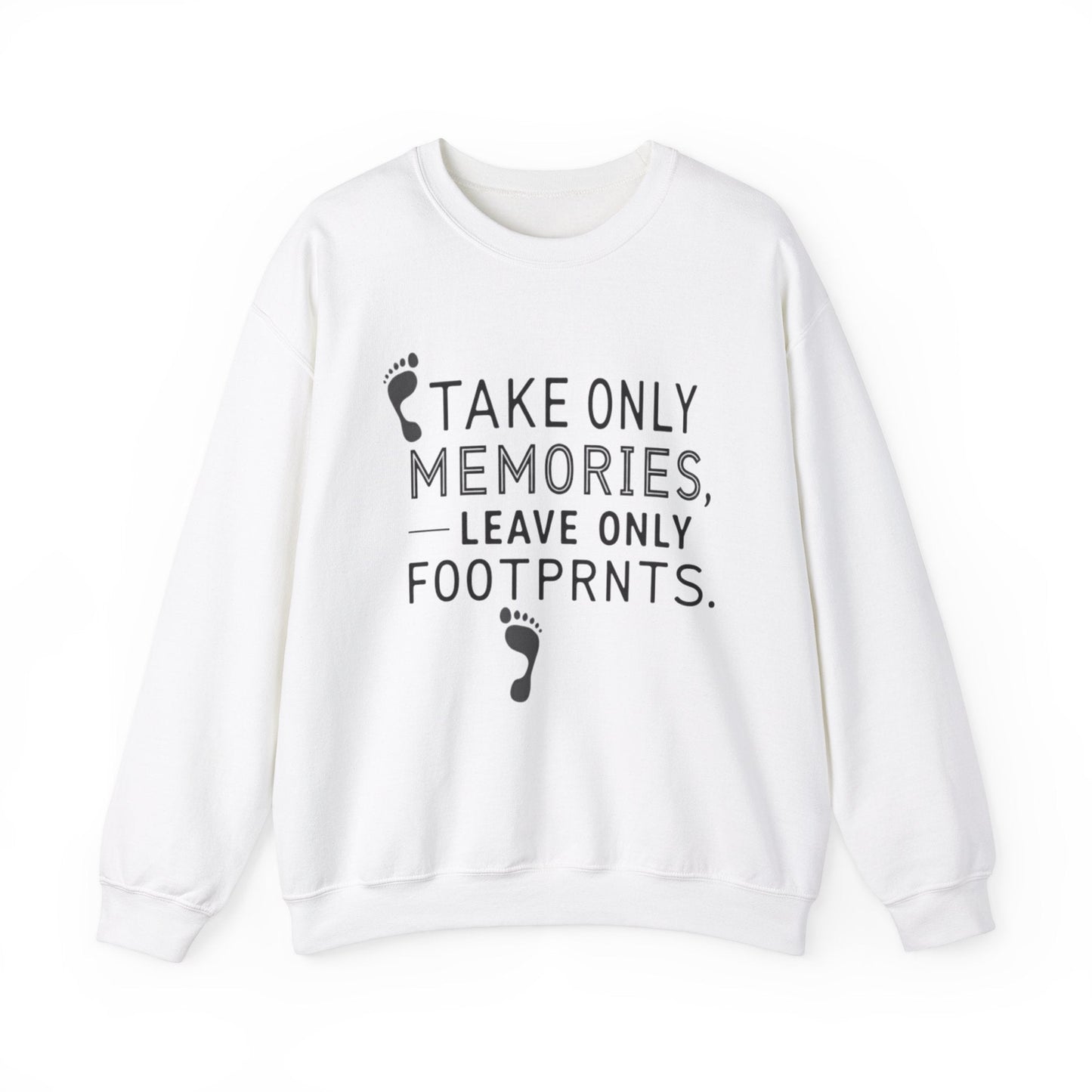 "Take Only Memories Leave Only Footprints" Sweatshirt - White - Sloth & Duck
