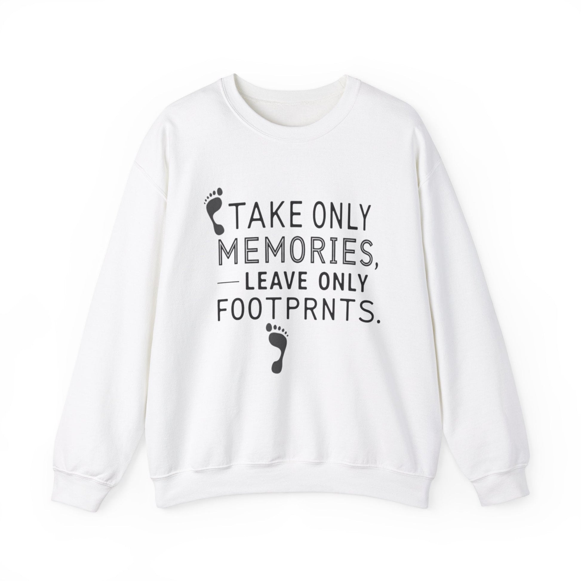"Take Only Memories Leave Only Footprints" Sweatshirt - White - Sloth & Duck