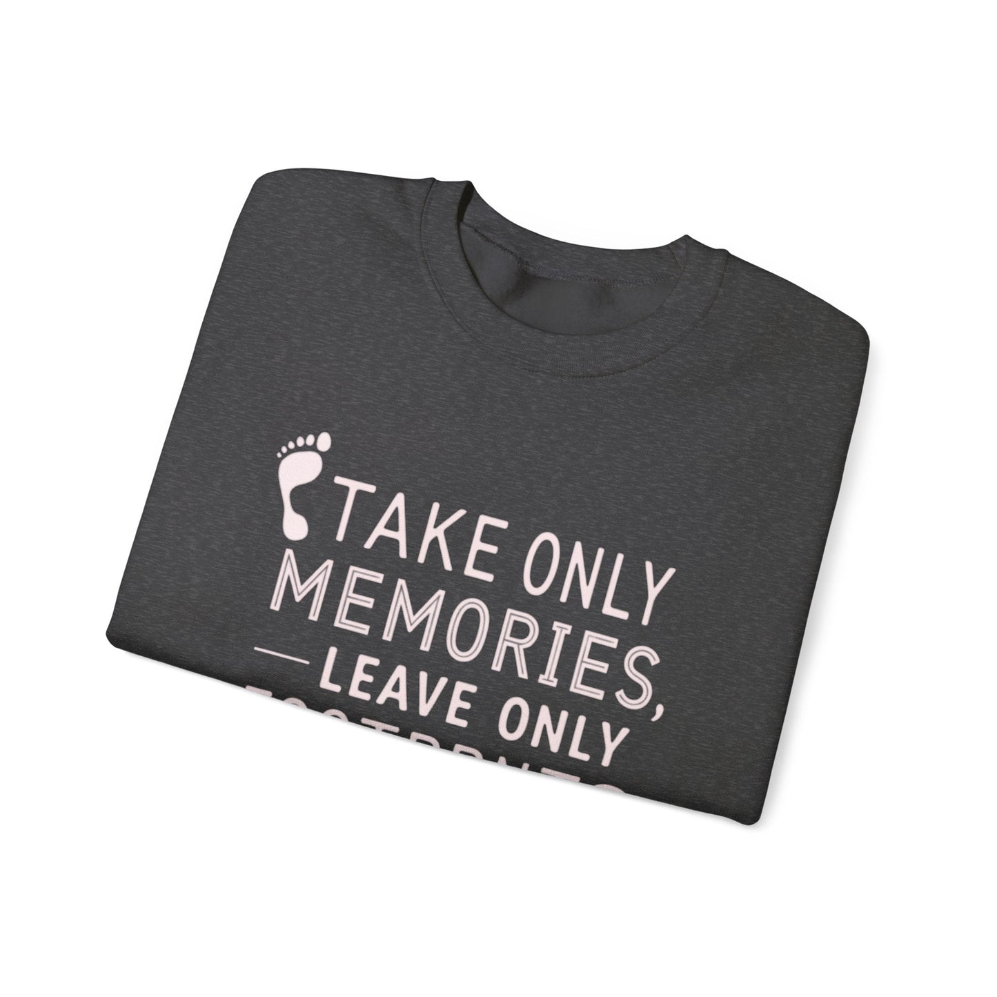 "Take Only Memories Leave Only Footprints" Sweatshirt - Dark Heather - Sloth & Duck