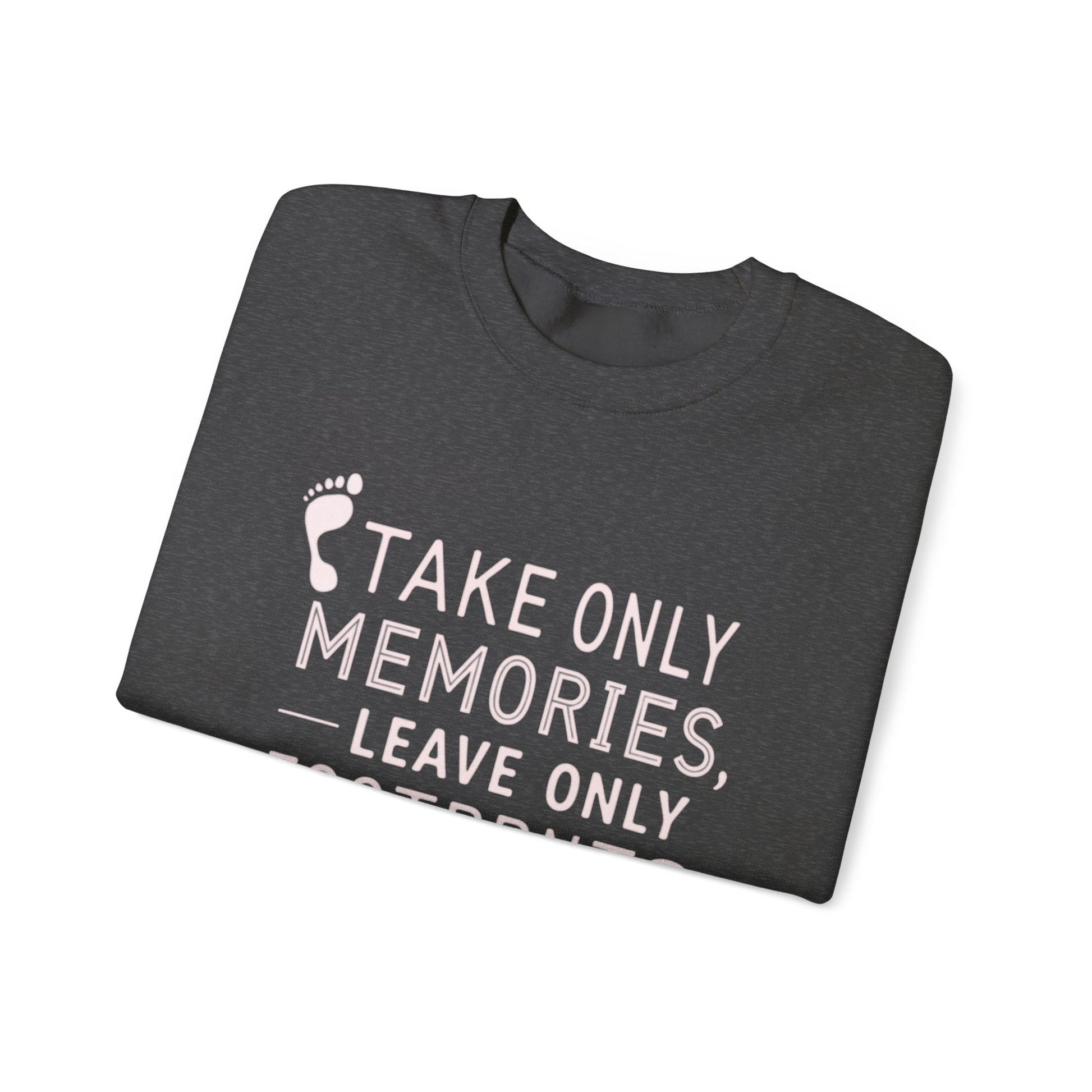 "Take Only Memories Leave Only Footprints" Sweatshirt - Dark Heather - Sloth & Duck