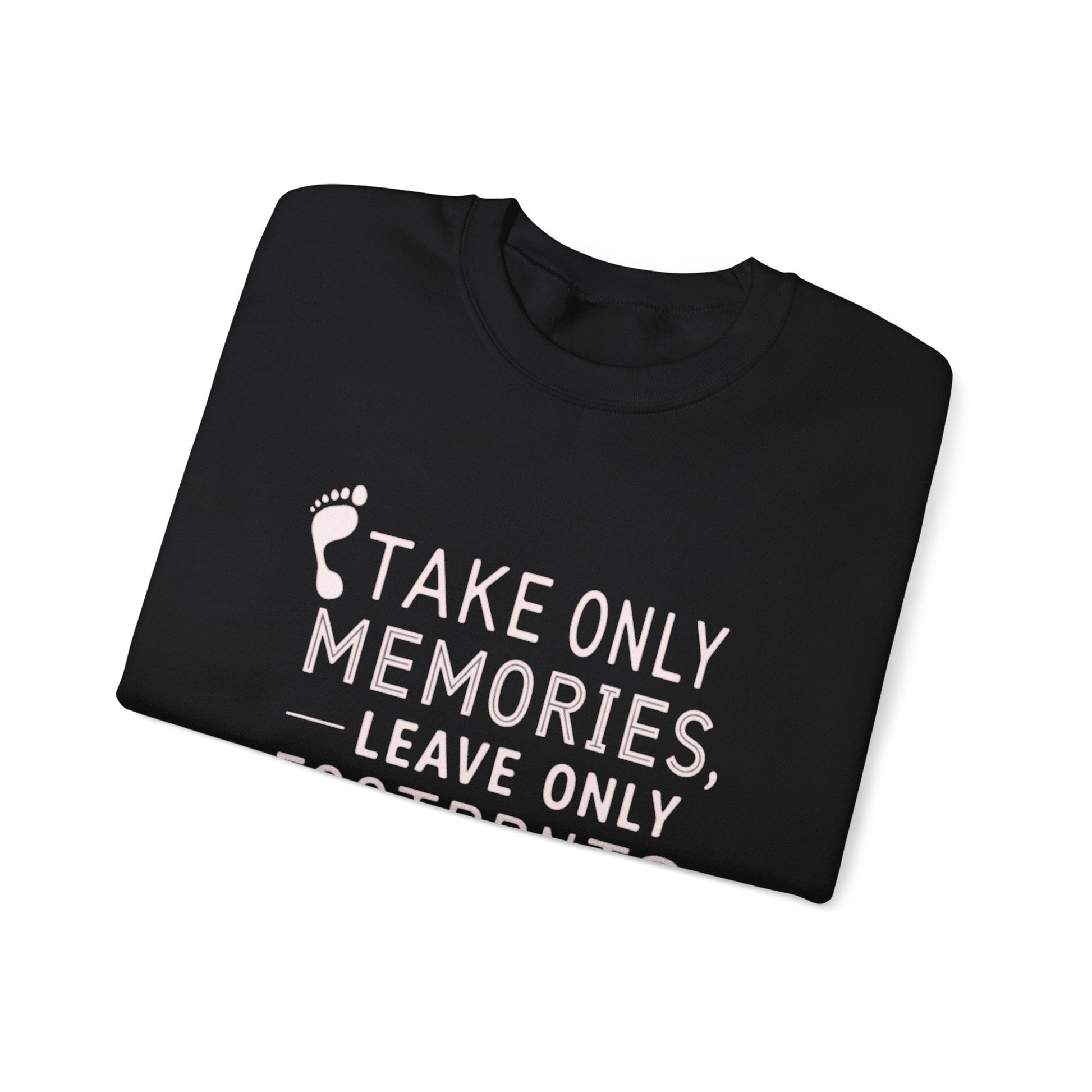 "Take Only Memories Leave Only Footprints" Sweatshirt - Black - Sloth & Duck
