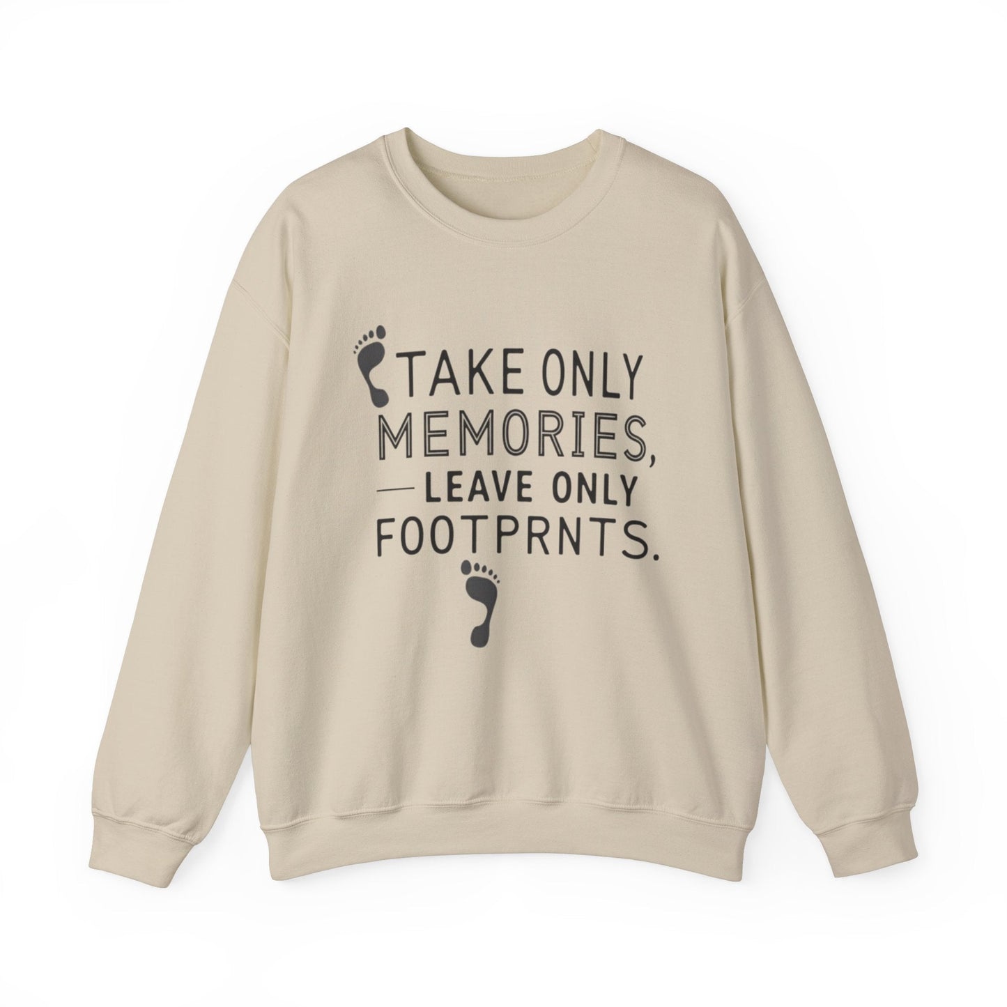 "Take Only Memories Leave Only Footprints" Sweatshirt - Sand - Sloth & Duck