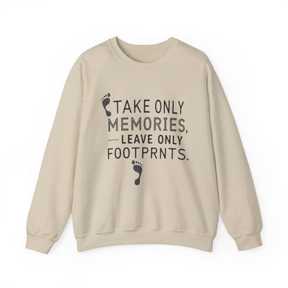 "Take Only Memories Leave Only Footprints" Sweatshirt - Sand - Sloth & Duck