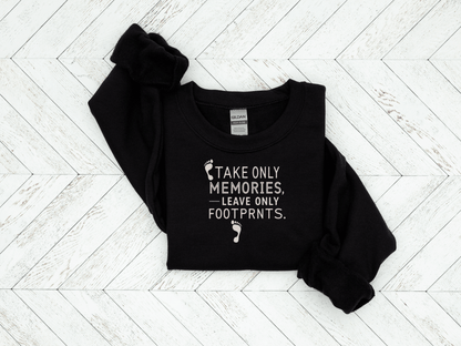 "Take Only Memories Leave Only Footprints" Sweatshirt - Sand - Sloth & Duck