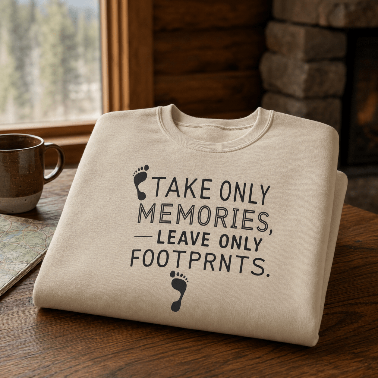 Take Only Memories, Leave Only Footprints Sweatshirt -Ash - Sloth & Duck