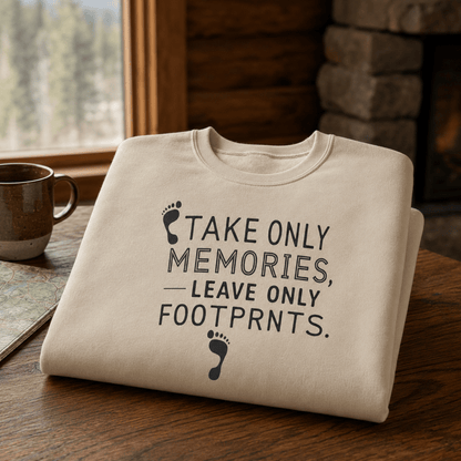Take Only Memories, Leave Only Footprints Sweatshirt -Ash - Sloth & Duck