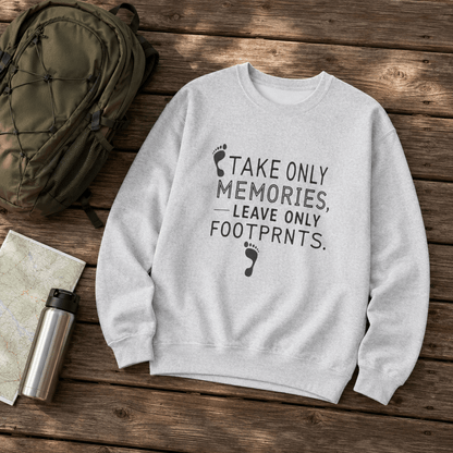 Take Only Memories, Leave Only Footprints Sweatshirt -Ash - Sloth & Duck