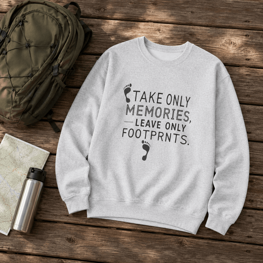 Take Only Memories, Leave Only Footprints Sweatshirt -Ash - Sloth & Duck