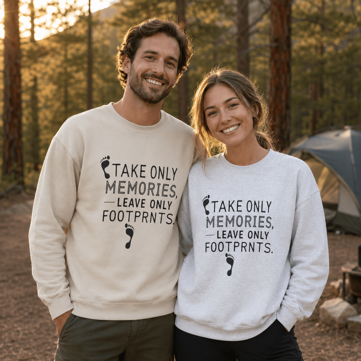 Take Only Memories, Leave Only Footprints Sweatshirt -Ash - Sloth & Duck